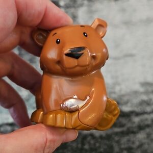Fisher-Price Little People Brown Bear with Fish figure. 